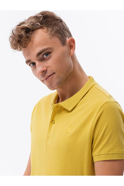 OMBRE Herren-Poloshirt aus Piqué-Strick - Gelb S1374 XL