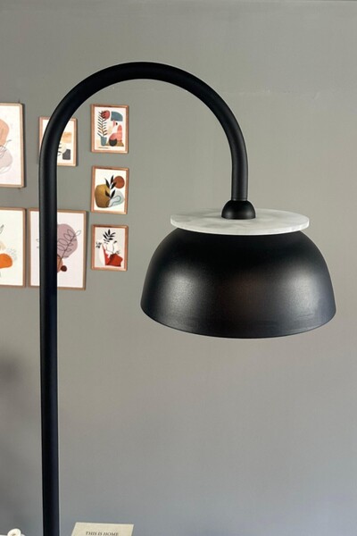 Bamyum Siyah Lambader Modern Dekoratif Metal Oturma Odası Çalışma Odası Zemin Lambası