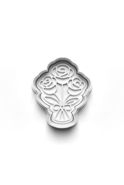 Adana Pasta Malzemeleri Flower Bouquet Cookie Cutter and Stamp 3D-0838_4
