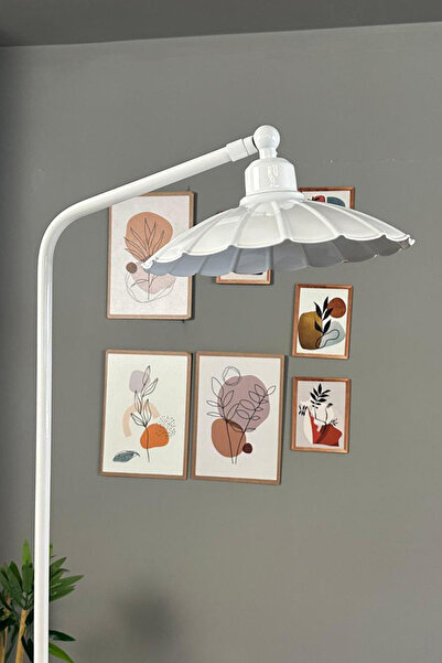 Bamyum Beyaz Lambader Düz Gövde Hareketli Başlık Modern Metal Oturma Odası Çalışma Odası Zemin Lambası