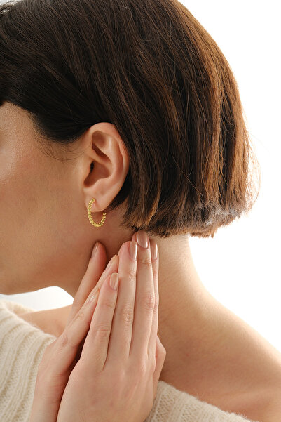 jingle bells Dorika 925 Ayar Gümüş Küpe Altın Kaplama