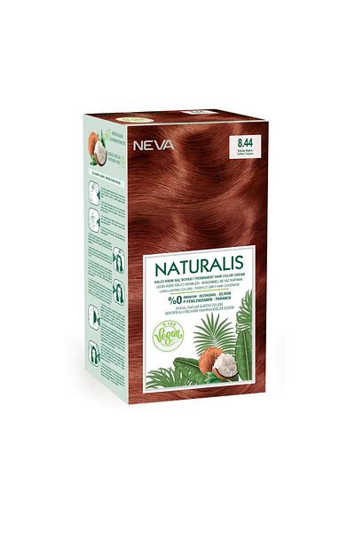 Neva Vegan hair dye without ammonia, Reddish Copper 8.44, Naturalis, Neva, 150 ml