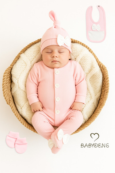 BABYDEN'S طقم ملابس أطفال حديثي الولادة مكون من 4 قطع من القطن بنسبة 100% من ...