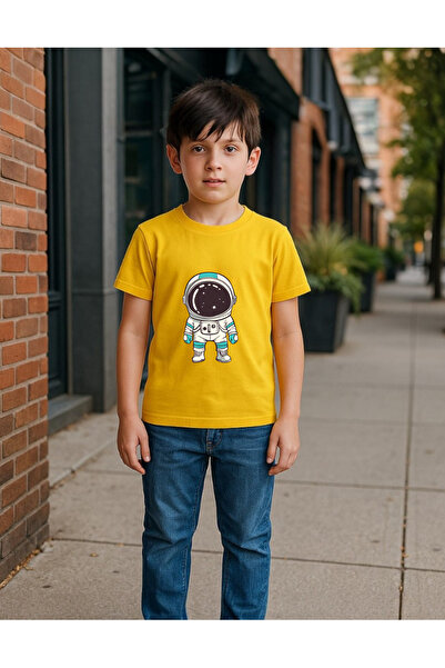 Windy Island Băiat guler rotund Astronaut cu imprimeu tricou