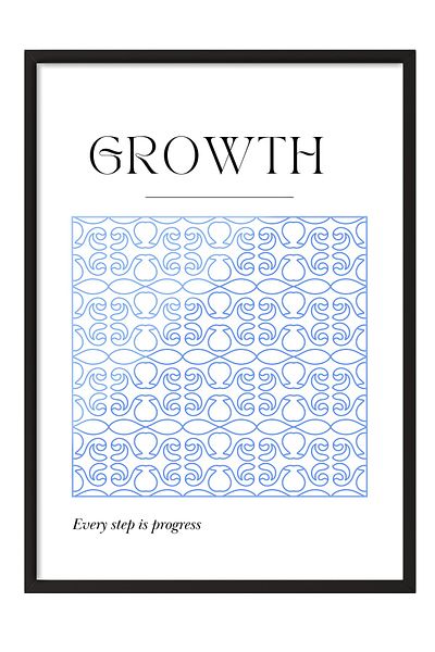 Postifull Black Framed Painting, Pattern,, Illustration, Minimalist, Blue, White Color Poster, 2025 Summer Selection,