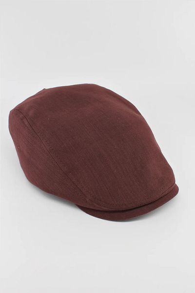 Belifanti Collection Summer Linen London Hat Cap Claret Red