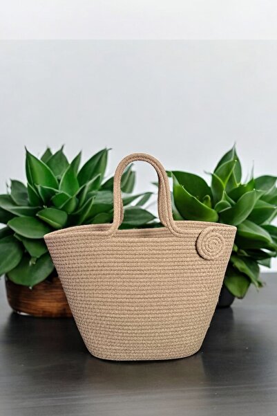 mom girl atelier Women's Light Brown Short Handle Handbag