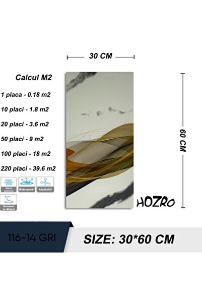 HOZRO Set of 20 x HOZRO self-adhesive marble imitation tiles, abstract pattern, for walls, covers a surface