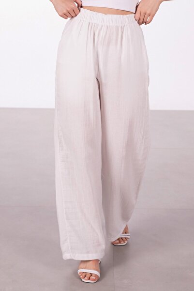 BARRELS AND OIL Muslin Loose Trousers - White