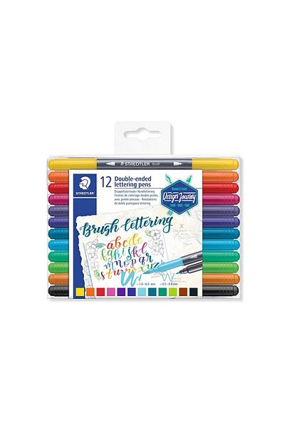 Staedtler Set de 12 markere cu vârf dublu, Staedtler, culori asortate 3004-TB12