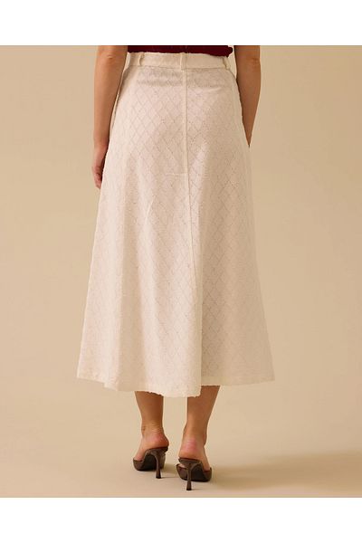SCL Patterned Button Detailed Skirt