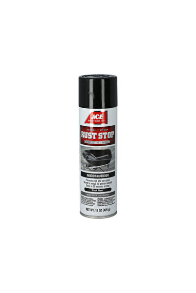ACE Fast-Drying Glossy Finish Rust Stop Spray Paint Black 15oz