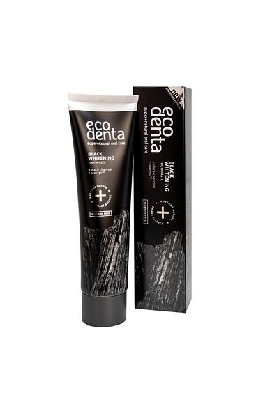 Ecodenta Pastă de dinți Extra Black pentru albire cu cărbune și Teavigo, Extra, Ecodenta, 100ml