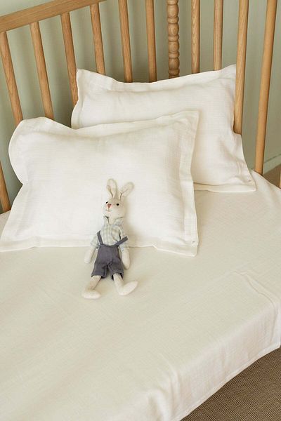 İrya Set of 2 Children's Organic Muslin Pillowcases Cream