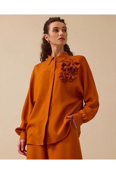 SCL Shirt Collar Floral Detailed Tunic