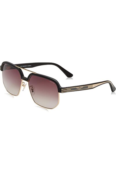 Police Unisex SPLF11 Sunglasses, Oro Rose' Lucido C/Parti Nero Semilucido, Si...