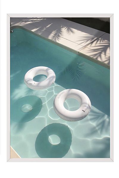 Postifull White Framed Poster, Sea Ring, Photo, Blue Color Poster, 2025 Summer Selection, No:109656