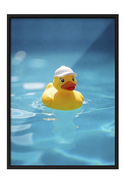 Postifull Black Framed Poster, Yellow Duck, Photo, Yellow Color Poster, 2025 Summer Selection, No:109615