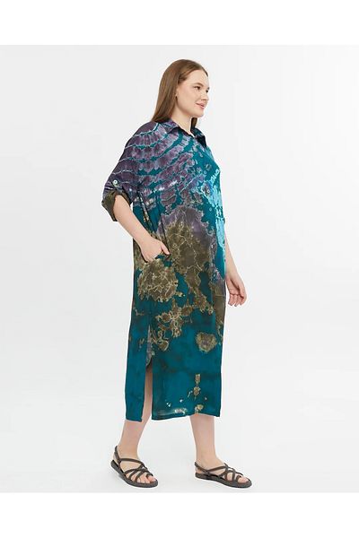 Butik Ayseba Boutique Ayseba Silk Viscosa Dyeing Shirt Dress