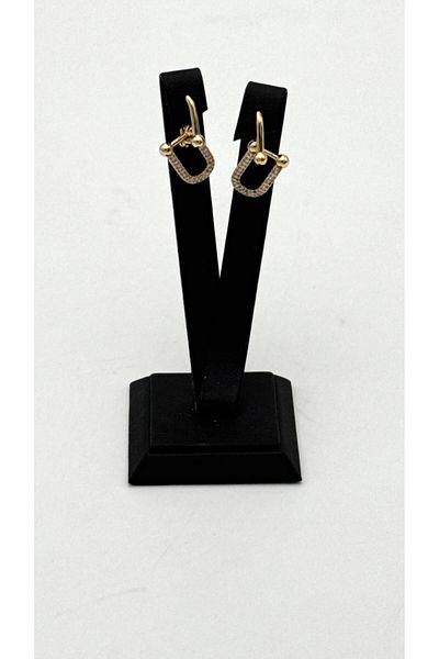 ELİOSA Zircon Stone Gold Tarnish Steel Earrings