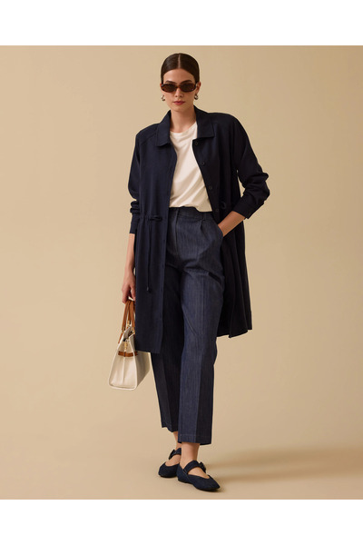 SCL Nakış Detaylı Beli Büzgülü Kap