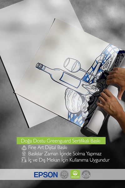 Postifull Poster cu cadru alb, vin la picnic, ilustrație, poster de culoare albastră, selecție de vară 2025, NR:109659