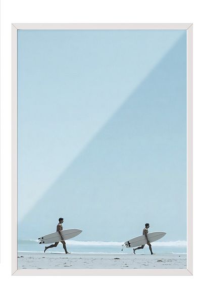 Postifull Poster cu cadru alb, Let's Surf, Fotografie, Poster de culoare albastră, Selecție de vară 2025, NR:109654