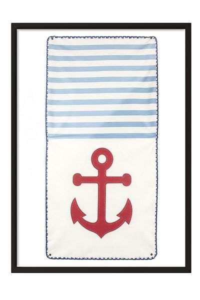 Postifull Black Framed Poster Painting, Red Anchor, Illustration, Red Color Poster, 2025 Summer Selection, No: