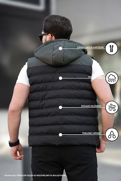 KOCCI NEW SEASON WATER AND WIND PROOF REMOVABLE HOODED VEST