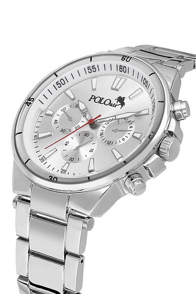 Polo Air Classic Metal Case Men Wrist Watch Silver Color Pl-0994E4X