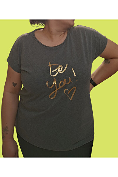 Barato Μπλουζάκι Premium από βαμβακερό ύφασμα με στρογγυλή λαιμόκοψη και μοτίβο με φύλλα