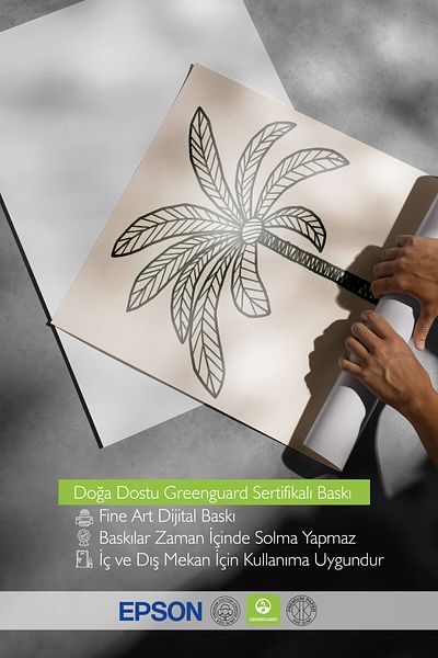 Postifull Poster cu cadru alb, palmier, ilustrație, poster de culoare gri, selecție de vară 2025, NR:109595