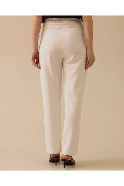 SCL Elastic Waist Tight Leg Woven Fabric Trousers