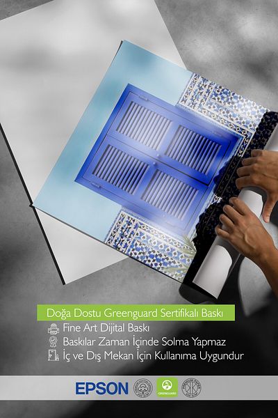 Postifull Poster cu cadru alb, fereastră albastră, fotografie, poster de culoare albastră, selecție de vară 2025, NR:109529