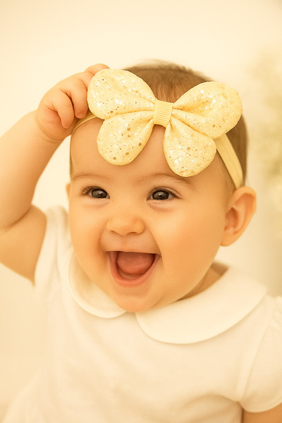 cityvision Glitter Ribbon Patterned Baby and Girl Hair Band