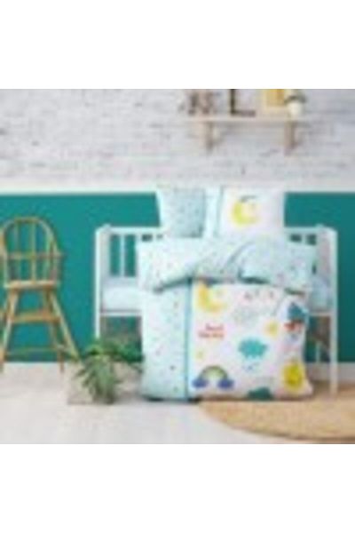Cotton Box Baby Cot Bedding Set, 100% Ranforce Cotton, Pilot Sheet 100x150cm, Cotton Box, Tatli Menta
