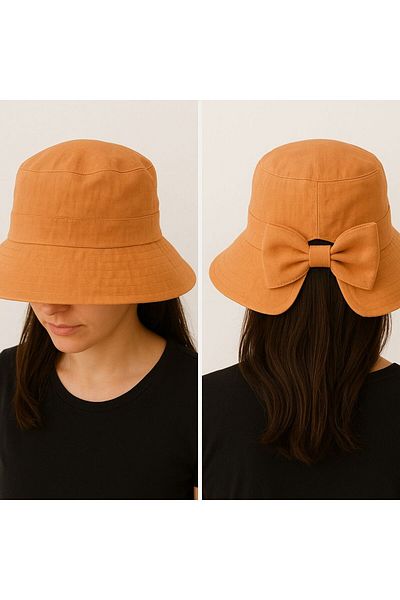 SFCOLLECTION Women's Summer Hat Ribbon Detail Adjustable Wide Trench Visor Sunscreen Hat
