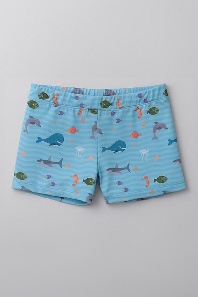 MARKAPIA Pantaloni scurți de baie albastru deschis pentru băiat cu talie elastică