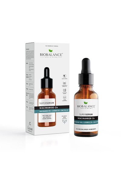 probio balance Super Ser Niacinamidă-Zn împotriva petelor pigmentare, antirid și control al sebumului, Bio Balance, 30 ml