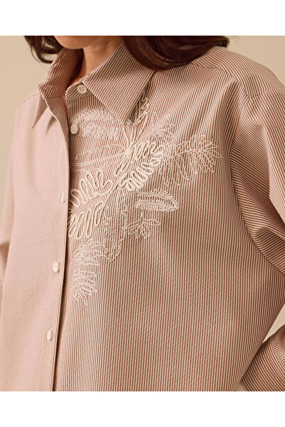 SCL Striped Embroidery Detailed Tunic