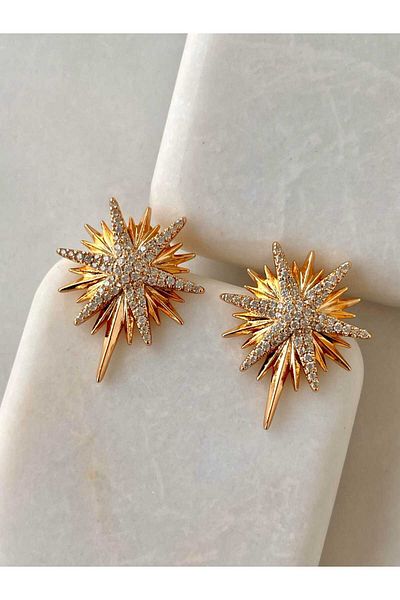 stainles steel Steel Gold North Star 316L Steel Tarnish Free Pole Star Steel Earrings