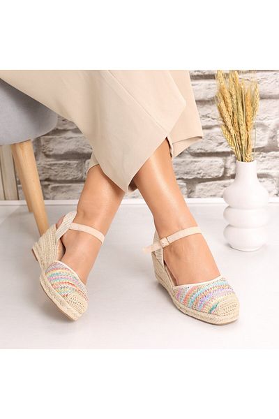 MODA STİL Women's Color platform sandals from Leonara Textile, 40
