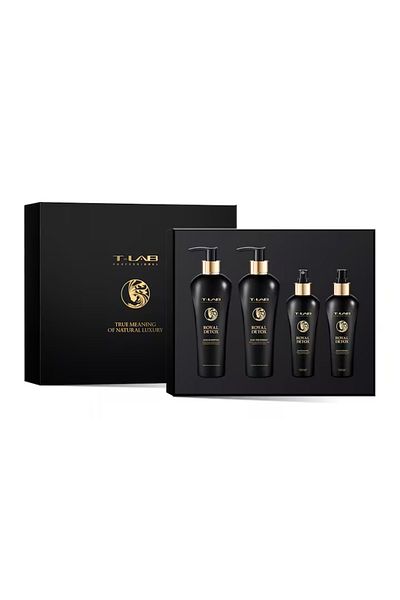T Lab Set Ritual Detoxifiant T-LAB Royal – Șampon 300ml + Tratament 300ml + Elixir 150ml + Balsam de păr leave-in 150ml