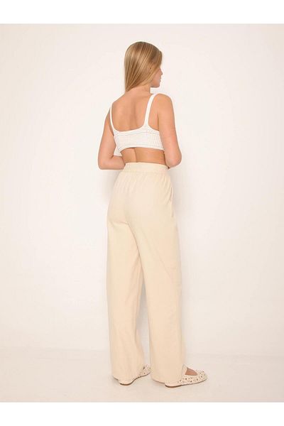 Coral Buy Brode Elastic Trousers Stone