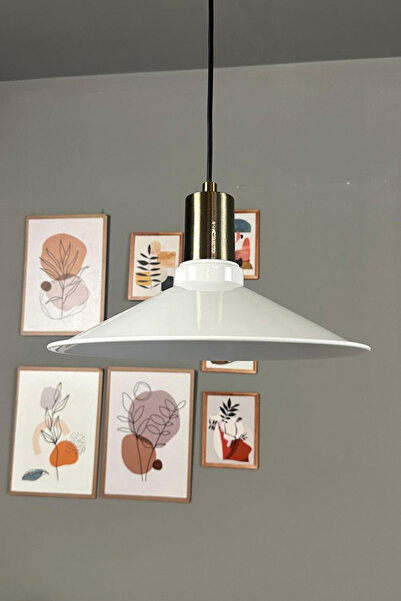 Bamyum Benjamin Beyaz Metal Avize Kalın Eskitme Fener Başlık Rustik Cafe Mutfak Modern Dekoratif Sarkıt