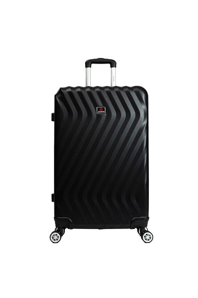 aventor Set de cărucior Av104, 1 bagaj de cabină și 2 bagaje de cală, 100% ABS, 4 roți duble, negru