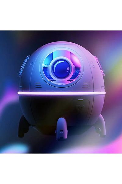 Influential Tech Umidificator și difuzor cu ultrasunete, 250 ml, wireless, reîncărcabil prin USB, lumină de noapte, violet