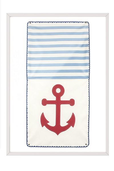 Postifull White Framed Poster Painting, Red Anchor, Illustration, Red Color Poster, 2025 Summer Selection, No: