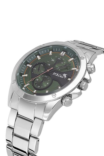 Polo Air Men's Wristwatch Silver Dark Green Color Pl-0993E4X