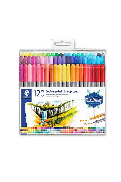 Staedtler Set of 120 double-headed fiber markers, Staedtler, assorted colors 3200-TB120